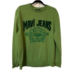 Mavi Jeans Sweatshirt Mens XL Green Tiger Graphic Pullover